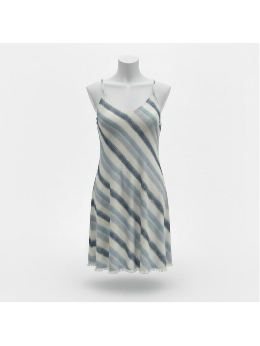 GILLI Blue and White Striped Linen Dress Size Small
